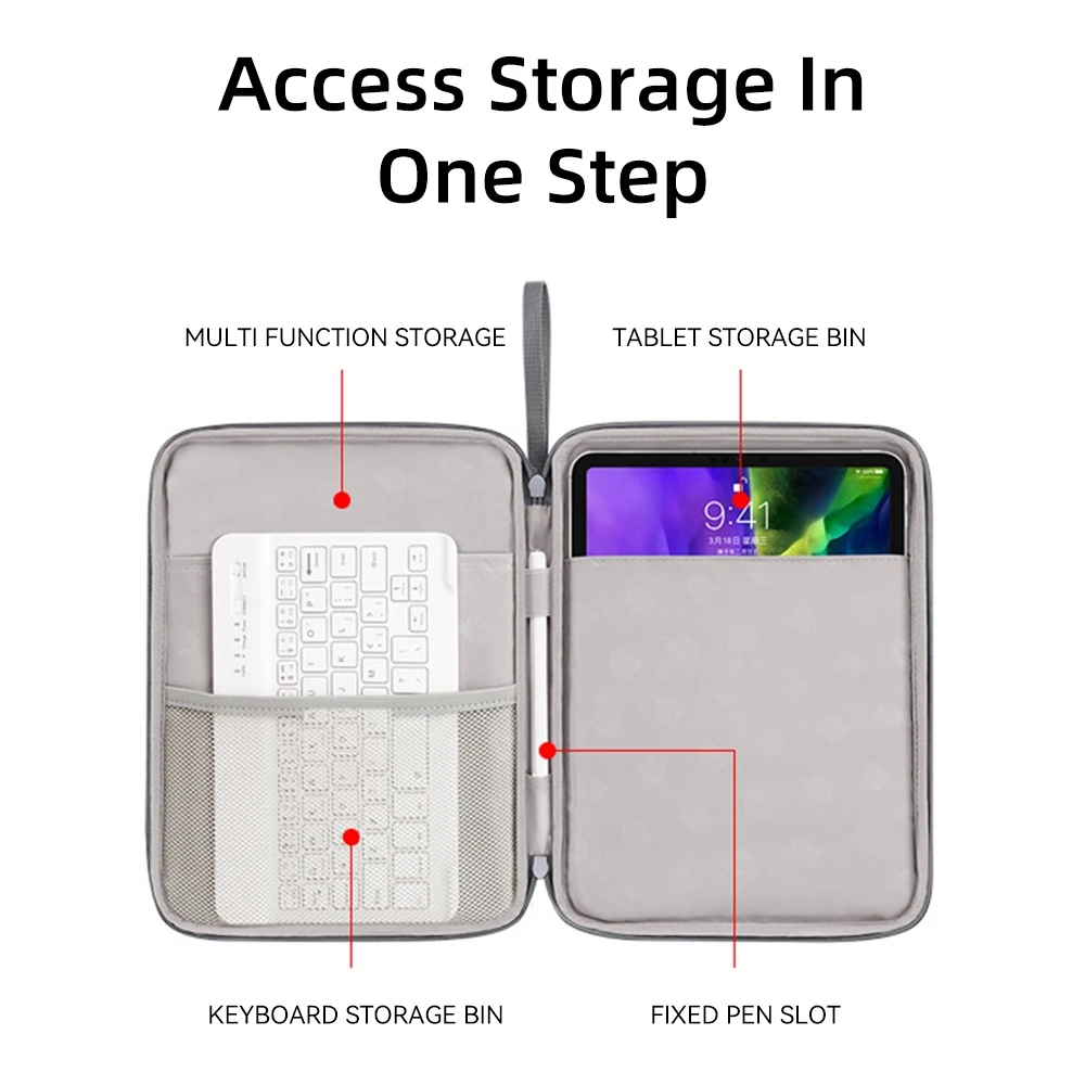 Funda de bolso para tableta de 9-13 pulgadas para 2024 iPad Air 11/13 Pro 11/13 funda de transporte bolsa de viaje protectora