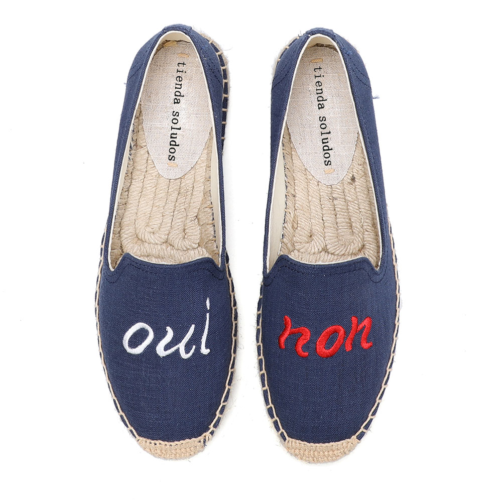 Zapatos informales de cáñamo para Mujer, alpargatas femeninas de plataforma plana, sin cordones, para primavera y otoño,