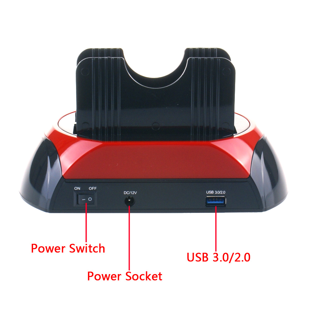 Stacja dokująca podwójny-Zatoka USB 3.0 SATA na dyski twardy - dla dysków HDD/SSD o rozmiarze 2,5 i 3,5 cala z szybkim transferem danych