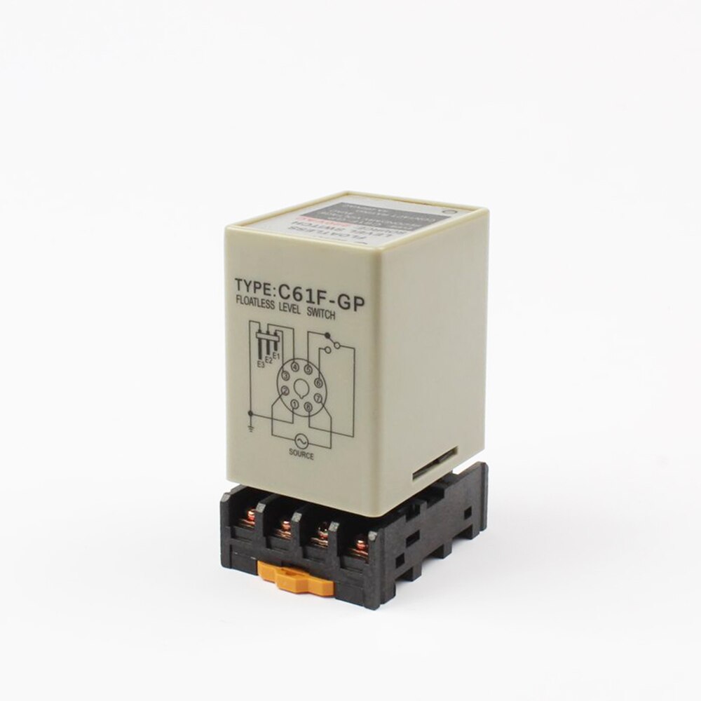 C61F-GP Niveau Relais C61F-Gp Water Level Controller Schakelaar Pomp Automatisch Met Base Floatless Niveau Relais Ac 220V