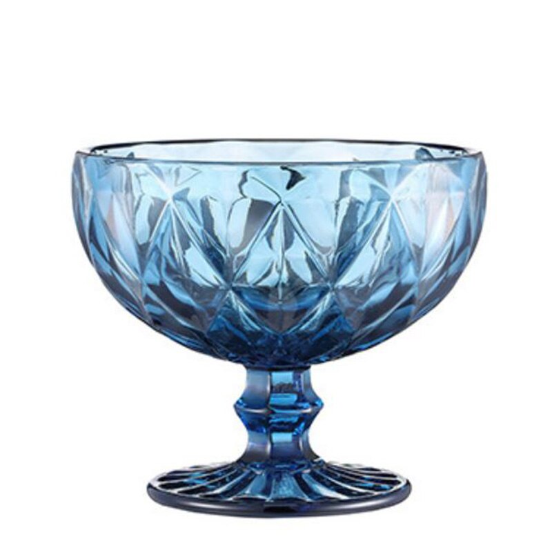 Gobelet en verre pour Cocktail, Restaurant, verre à vin, glace, yaourt, Pudding, Dessert, bol, tasse à gâteau, récipient à collation: Blue c