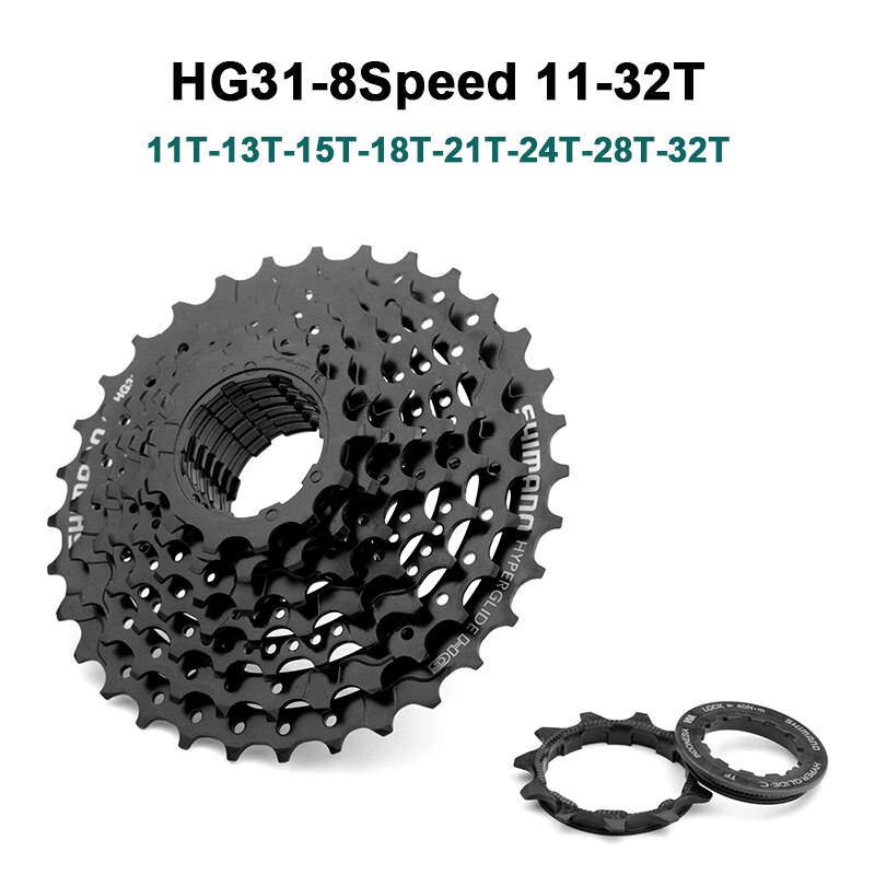 Shimano-Cassette de 8 velocidades para bicicleta de montaña, piñón de CS-HG31-8, 32T, 34T, 8V, K7, 8 velocidades, para MTB, Tran