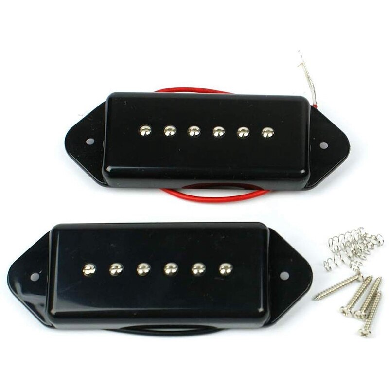 Juego de 2 pastillas de guitarra P90 estilo oreja de perro negro DP90-BK accesorios de guitarra
