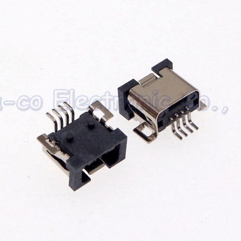 20pz mini 4P USB presa femmina connettore 180 gradi 2 SMT piedi