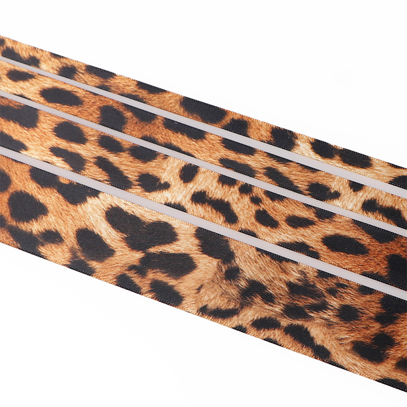 10Yards 10/15/25/40mm Leopard Print Printed Polyester Ribbons Transfer Printed Grosgrain Clothing DIY Handmade Materials