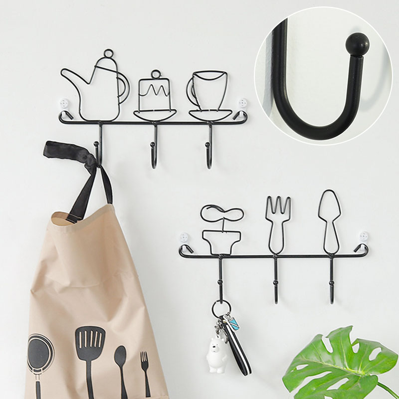 Nordic Ins Smeedijzeren Opslag Rack Sleutelhouder Muur Haken Home Decoratie Accessoires Cartoon Bestek Haken Kamer Organizer