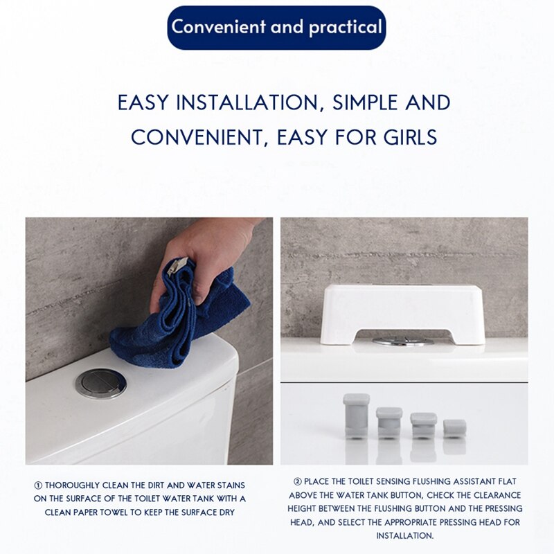 Automatic Toilet Flush Button Touchless Toilet Flusher External Infrared Flush Kit Smart Automation Kit Smart Toilet