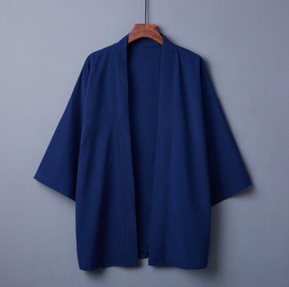Spring Summer Plain Color Coat Japanese Kimono Cardigan Kimono Haori For Woman Man Loose Thin Outer Garment: C