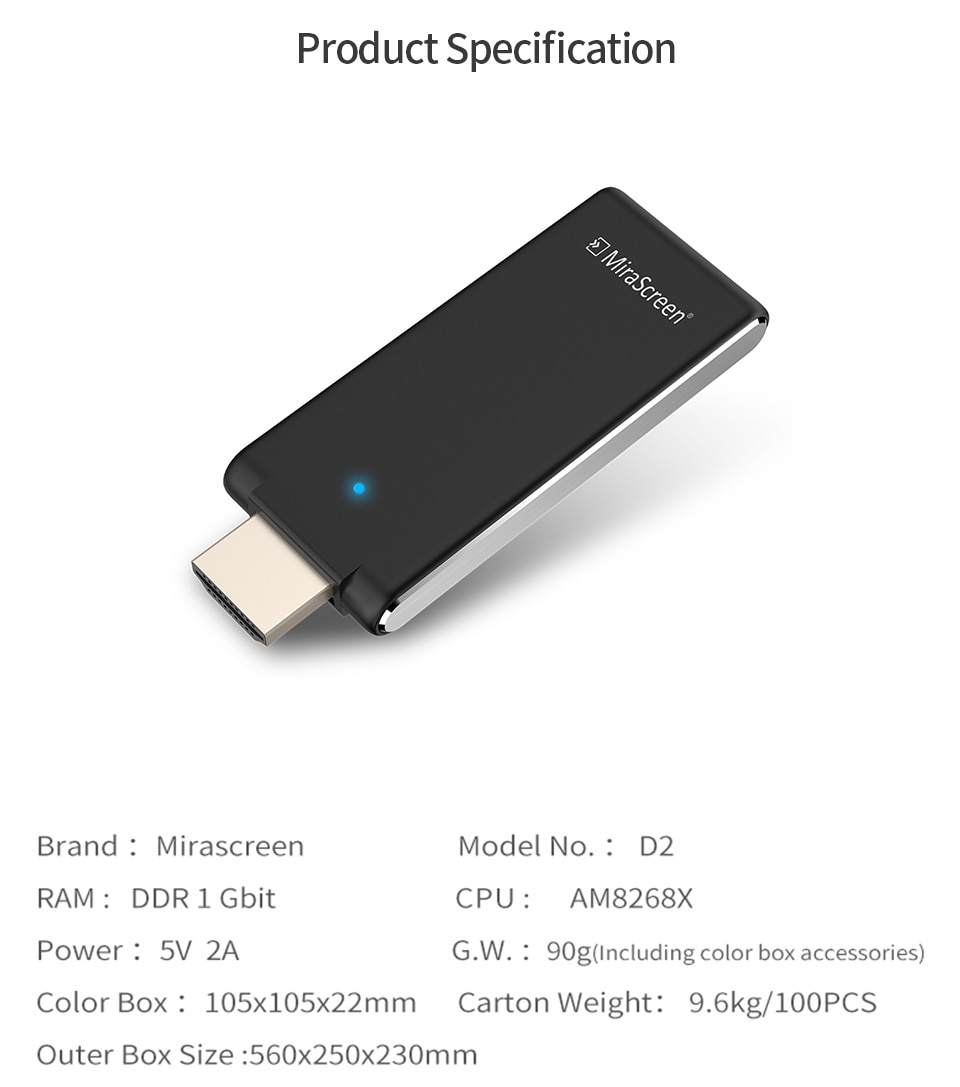 Mirascreen Wifi Display Dongle Receiver Android TV Stick 4K 3840*2160 30P HD K6 2.4G Wifi for Apple Android windows TV dongle