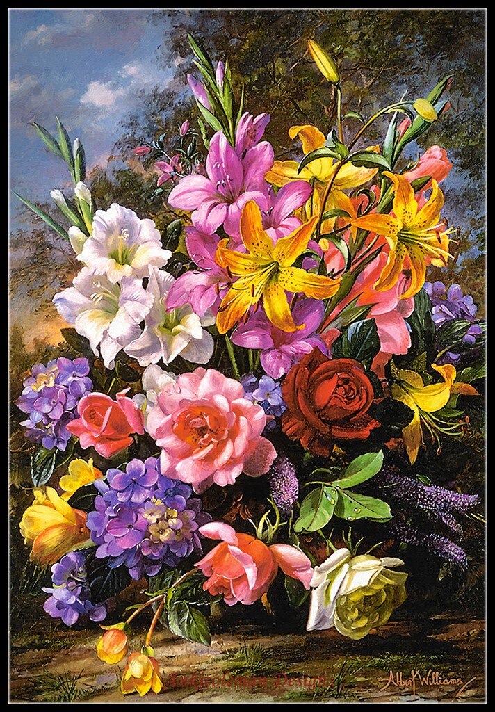 Needlework for embroidery DIY DMC - Counted Cross Stitch Kits 14 ct Oil painting - A Vase of Flowers