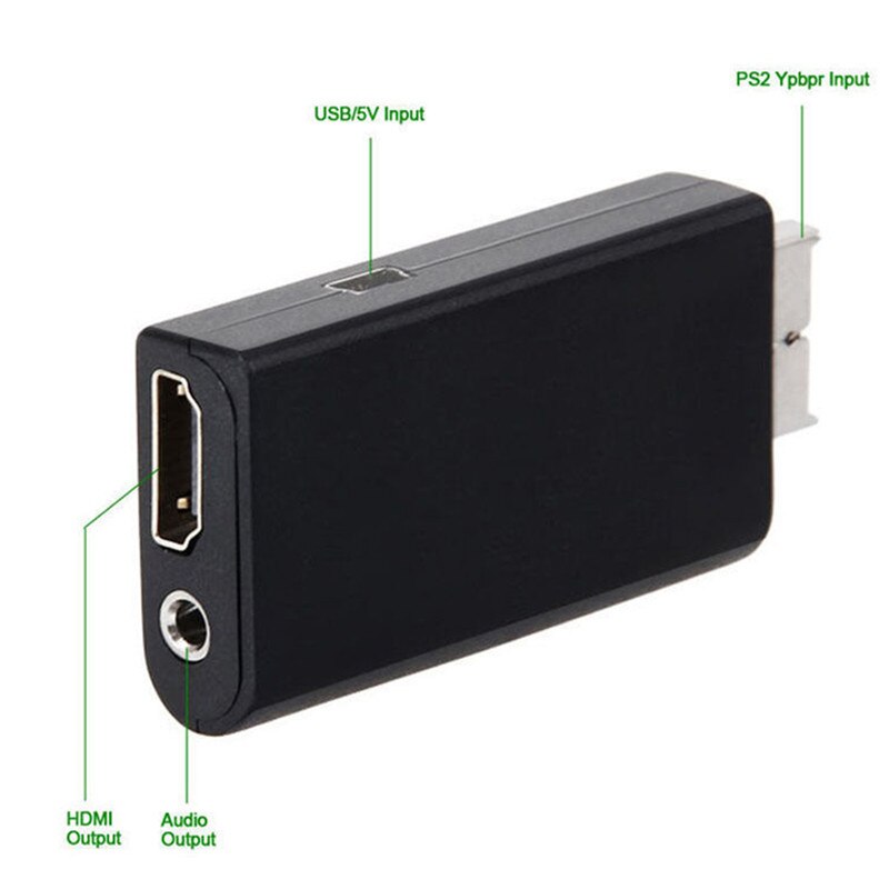 Für PS2 Zu HDMI 480i/480p/576i Audio Video Converter Adapter Mit 3,5mm Audio Ausgang Unterstützt für PS2 Display Modi