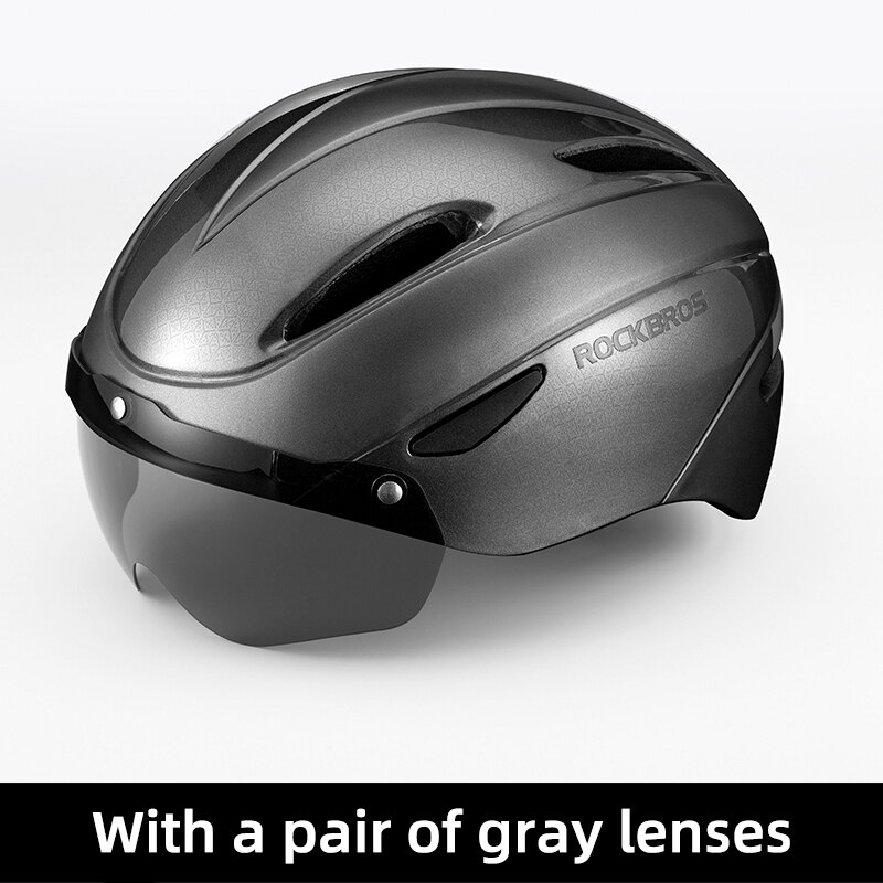 Rockbros Fiets Helm Eps Integraal Gegoten Ademend Fietshelm Mannen Vrouwen Goggles Lens Mtb Racefiets Helm Accessoires: WT-018S-TI
