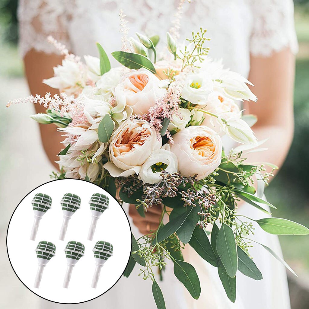6pcs Bouquet Holder, Bridal Handle Floral Handle for Flower Arrangement, Wedding