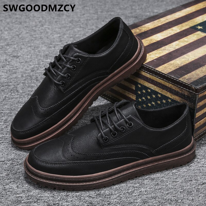 Brogues Zwart Oxford Schoenen Voor Mannen Lederen Schoenen Mannen Casual Schoenen Mannen Mode Sapato Masculino Sociale Scarpe Uomo Zapato Hombre