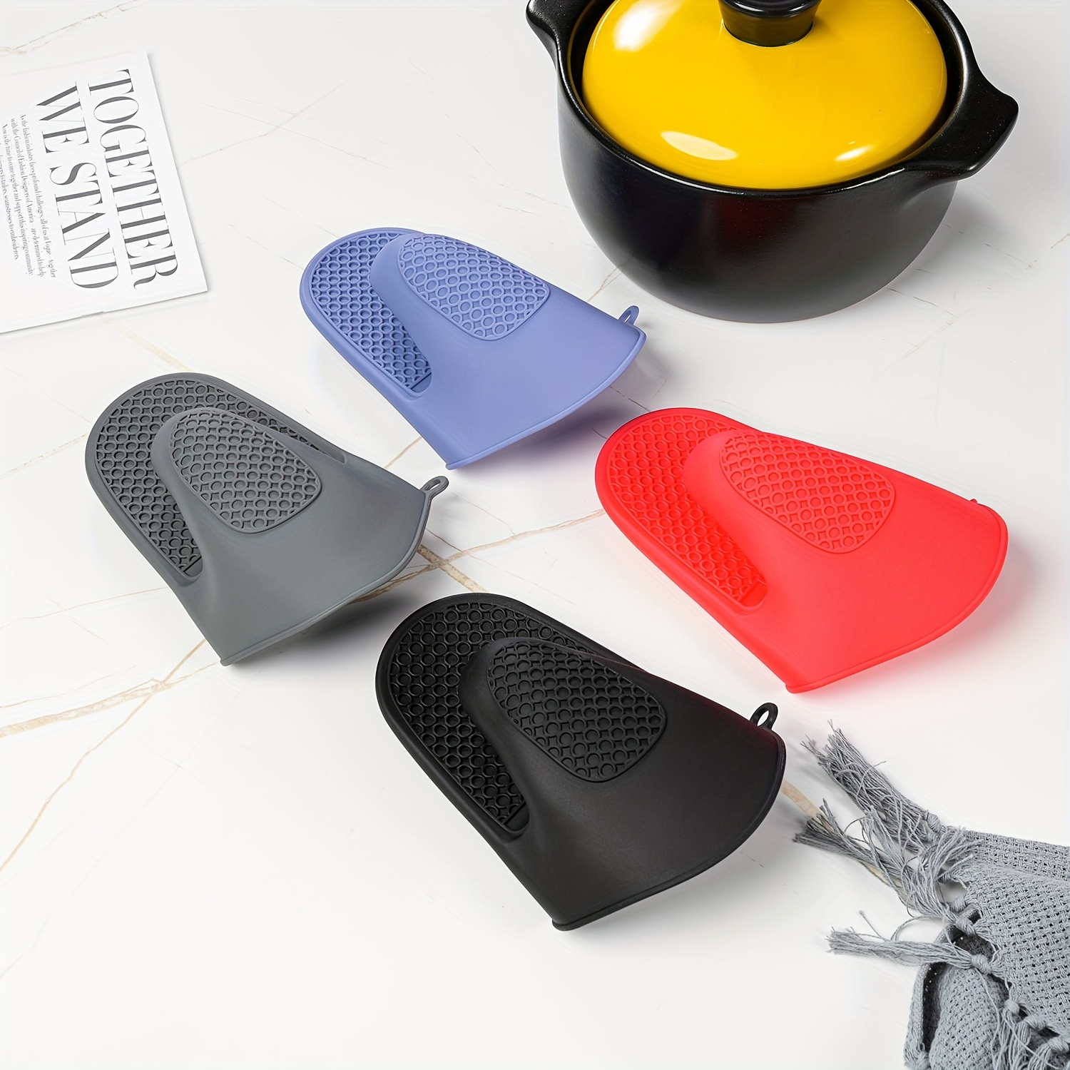Kitchen Silicone Gloves Oven Mitts Heat Resistant BBQ Barbecue Cooking Baking