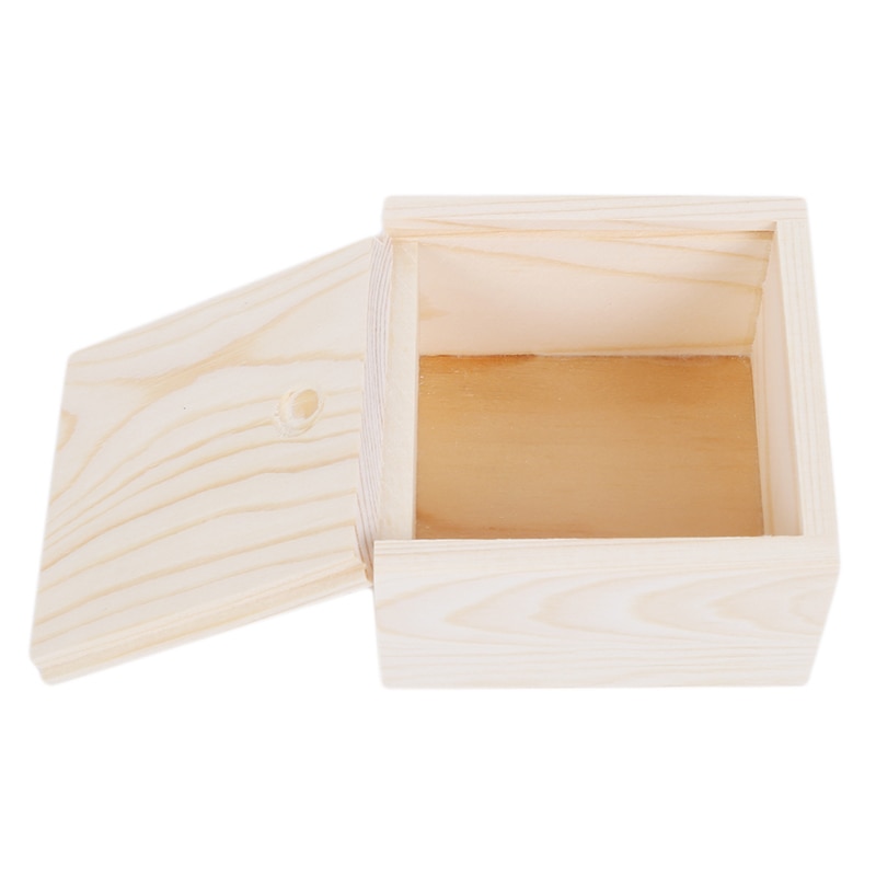 Handmade Jewelry Storage Boxes Natural Wooden Home Storage Box Wood Plain Candy Case Ring Organizer Crafts Case