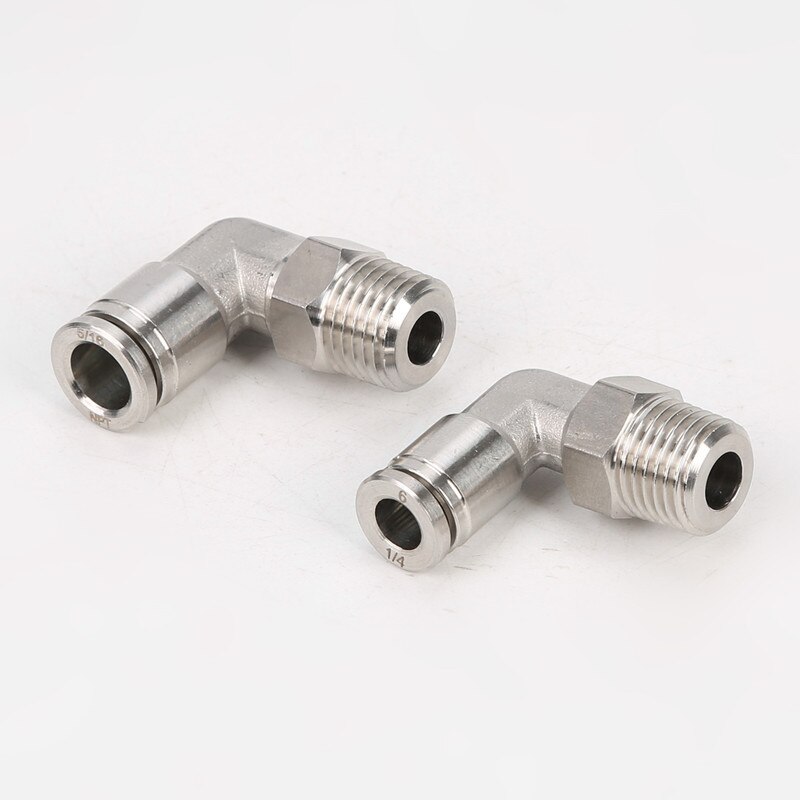 304 Stainless Steel Push In Air Pneumatic Fitting 1/8" 1/4" 3/8" 1/2" BSP Male Thread Elbow Quick Connector 4 6 8 10 12 14mm
