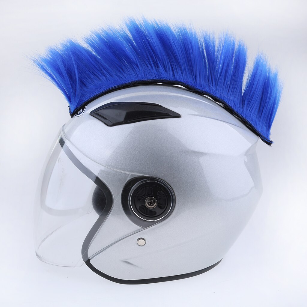 Motorrad Skinhead Perücke Punk Helm Mohawk Perücke Kostümich Haarteil Skinhead Perücke für Cosplay: Blau