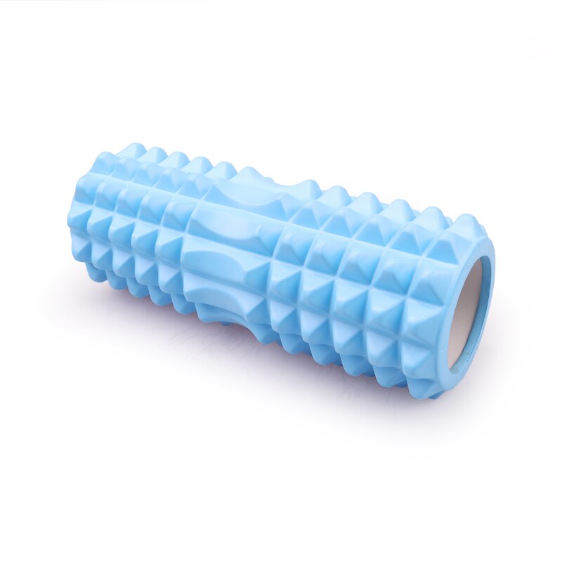 Yoga kolonne fitness pilates yoga foam roller blokke træne gym massage gitter triggerpunkt terapi fysio øvelse 33cm: Blå