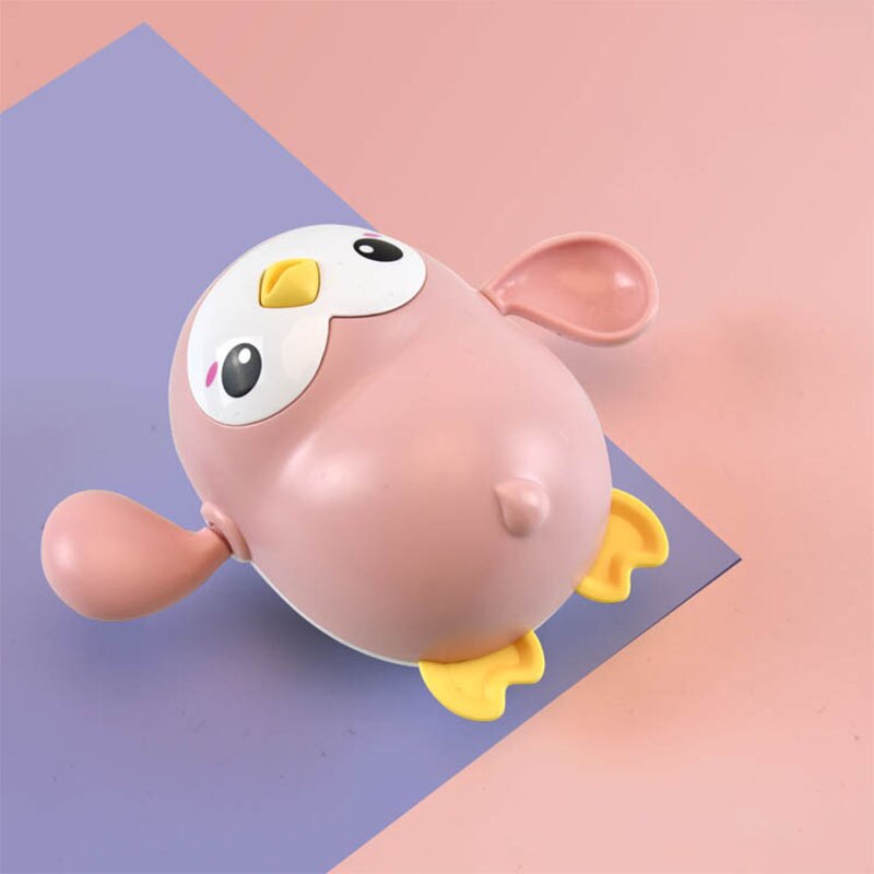 Wind Up Badkamer Spelen Speelgoed Spelen Met Water Pinguïn Kinderen Bad: Roze
