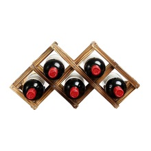 6 Flessen Houder Opvouwbare Houten Wijnrek Mount Bar Display Folding Hout Wijnrek Alcohol Bier Drinken Fles Houders