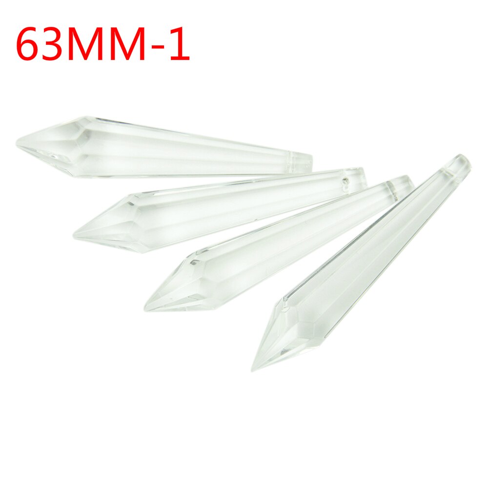 Klare istapper krystal prismer 38mm-100mm krystal u prisme lysekrone glas krystaller vedhæng hængende til lysekrone ophæng: 10 stk / 63mm-1
