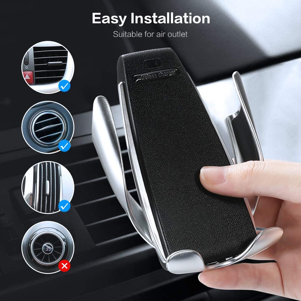 Qi Wireless Car Charger 10Wfast Opladen Smart Sensor Telefoon Houder Mobiele Telefoon Automatische Spannen Auto Mount S5 Draadloze Oplader