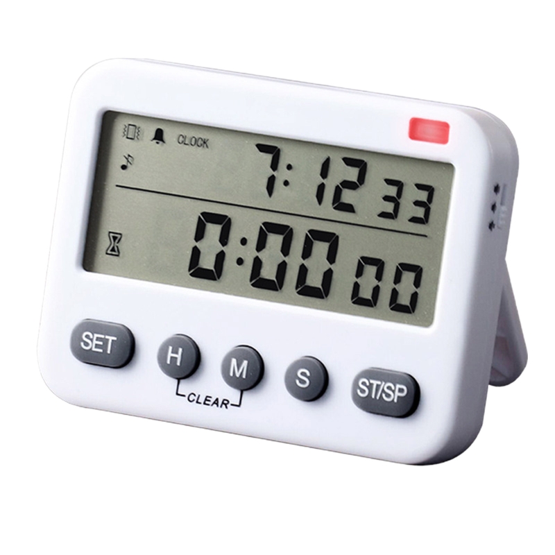 YS-218 Digital Timer 100 Hour Dual Count Down and Count Up Kitchen Timer with Magnet Hanging Bracket Large LCD Display My06 21: With Vibration
