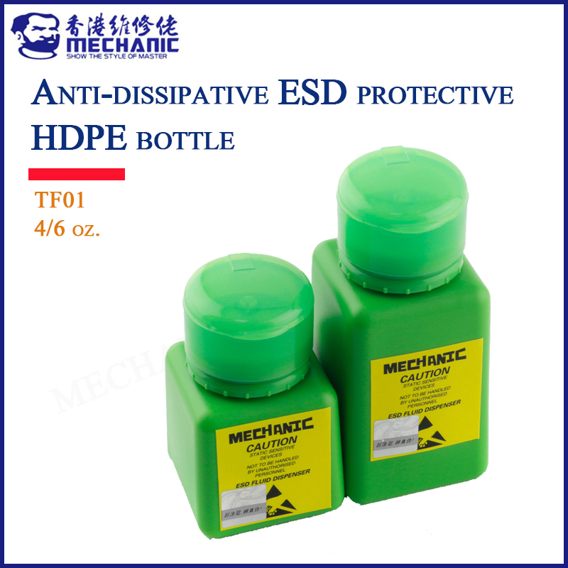 MECHANIC Anti-dissipative ESD protective HDPE Alcohol Bottle 4/6 oz. Liquid Container Cleaner Dispenser for iPhone Repair Tools