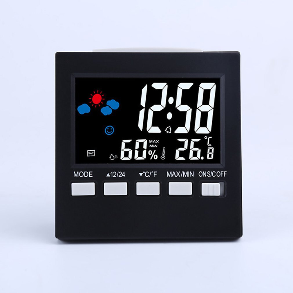 Weer Klok Kleur Screen Digitale Display Thermometer Vochtigheid Klok Kleurrijke Alarm Kalender Weer Elektronische Wekker