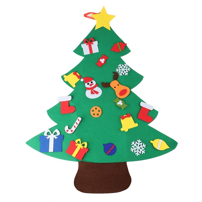 Kids DIY Felt Christmas Tree Merry Christmas Decorations For Home Christmas Wall Ornaments Xmas For Toddlers: Default Title