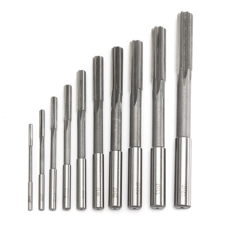 10pcs 3-12mm HSS Machine Reamer Set H7 Straight Shank Milling Chucking Reamer Machine Cutter