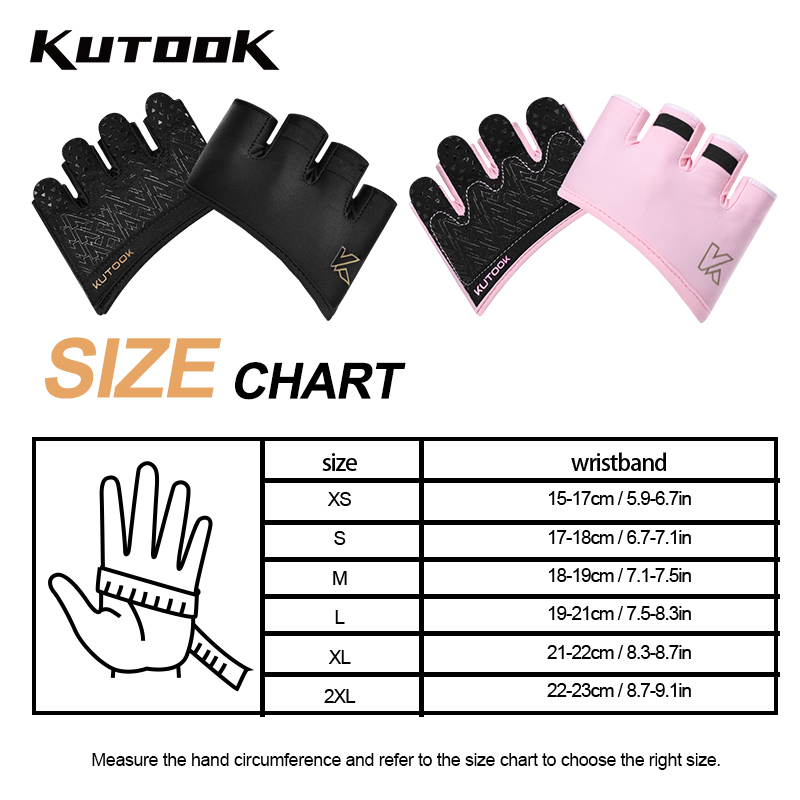 KUTOOK Fitnessstudio Fitness Halbfinger-Handschuhe für Herren und Damen, für Crossfit, Trainingshandschuh, Energie-Gewichtheben, Bodybuilding, Handschutz