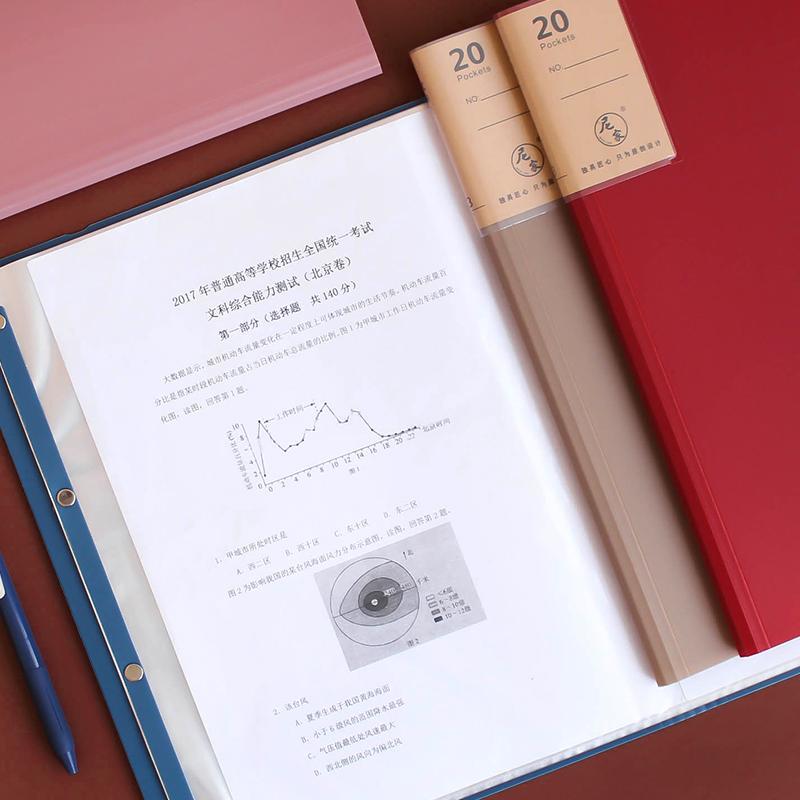 A3 Display Book 20/30/40 Pages Transparent Insert Folder Document Storage Bag for Bank Campus File Office Workplace Student