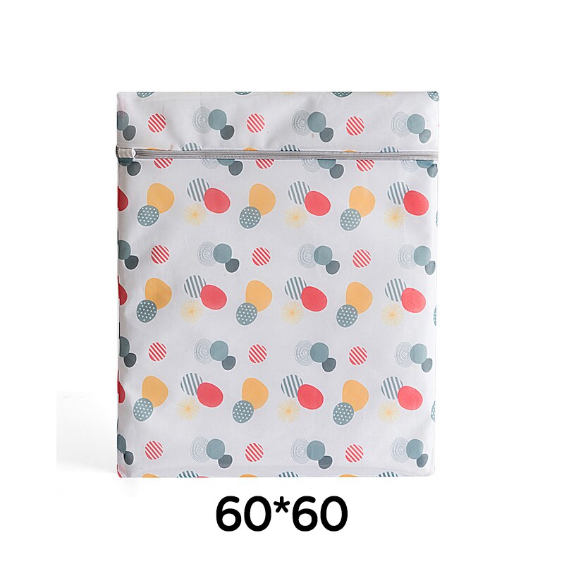 1PC Zippered Washing Bag Sandwich Foldable Laundry Bag Washing Net Bag For Bra Underwear Wash Bag Machine Mesh Bag Not Deformed: 60-60cm