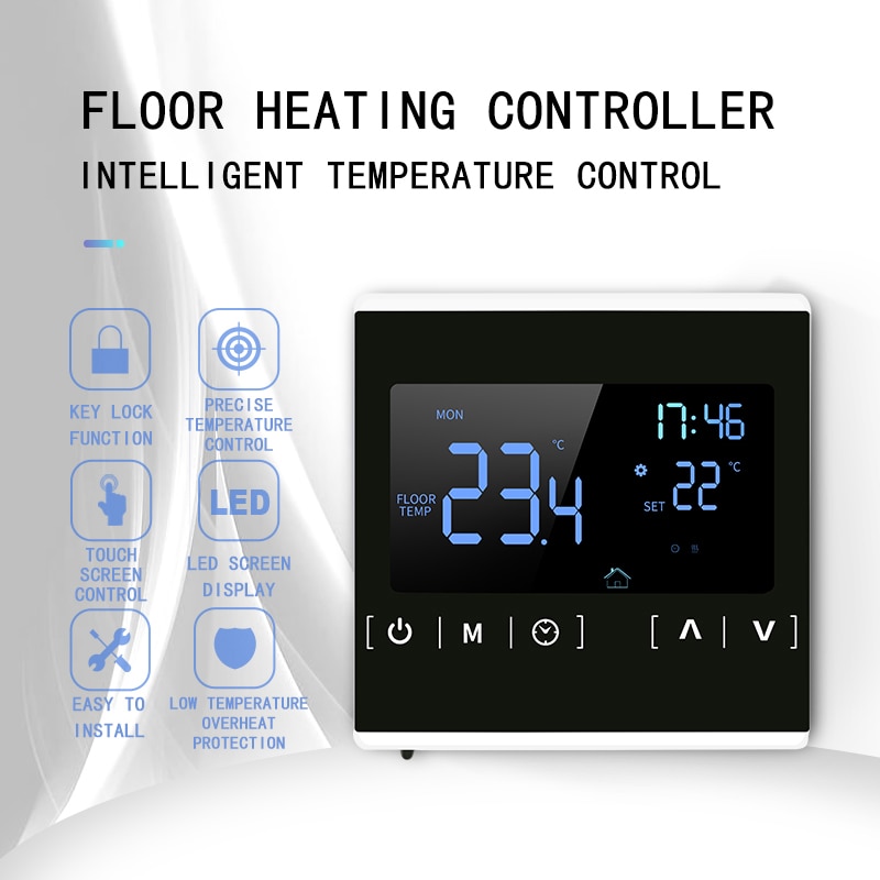 wifi LCD Touch Screen Warm Floor Heating Room Thermostat AC85-240V Water Heating Temperature Controller