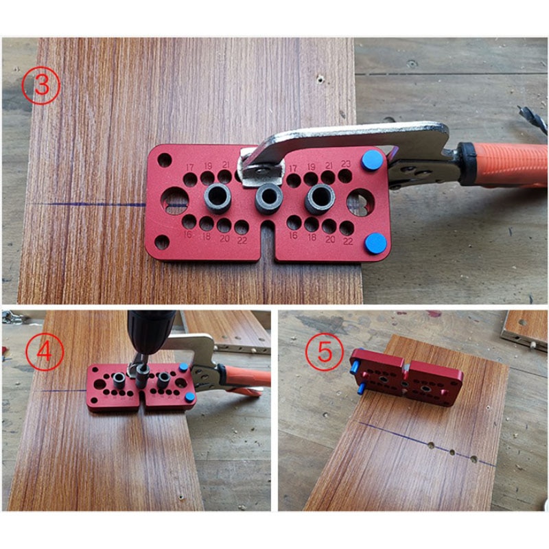 Wood Doweling Drill Guide Kit Drilling Locator Self Centering Hole Puncher tools Vertical Pocket Hole Jig Woodworking tools