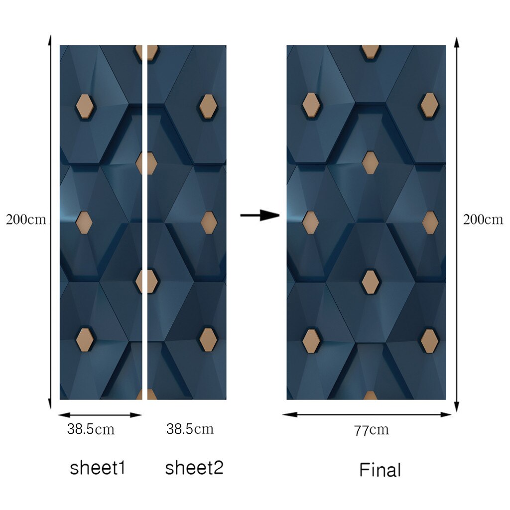 Autocollants de porte de Simulation tridimensionnelle bricolage imperméable à l'eau auto-adhésif papier peint autocollants sur les portes décor à la maison 77*200CM: D