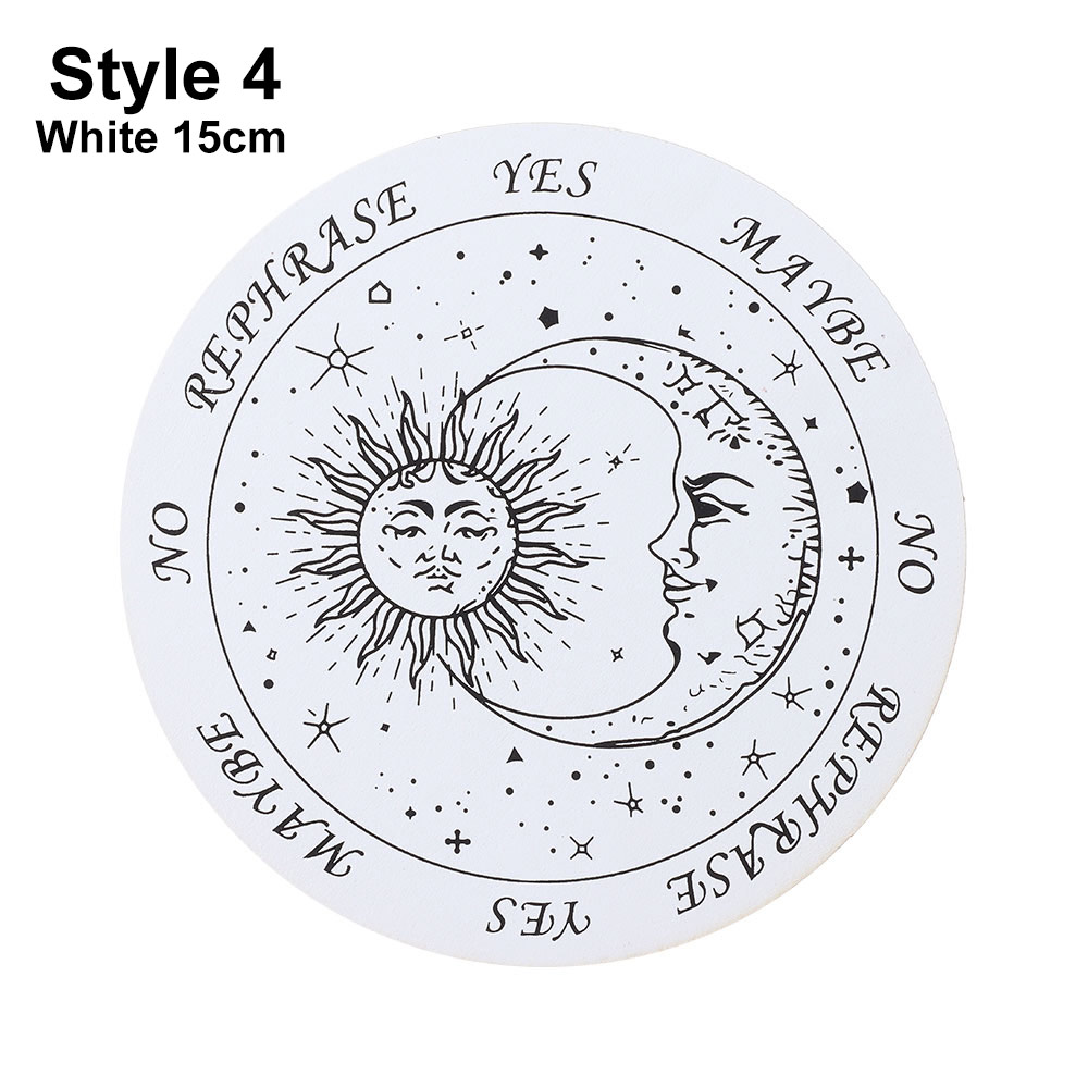 1Pc Slice Houten Slinger Board Met Sterren Zon Maan Voor Waarzeggerij Bericht Carven Decoratie Wall Art Home Decoration: Style 4-White 15cm