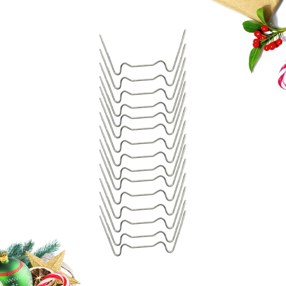 50Pcs W-Vorm Gegalvaniseerd Nagels Gazon Bevestiging Nagels Tuinieren Grond Nagels Voor Thuis Outdoor (Zilver)