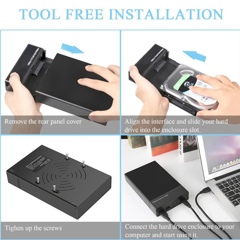 USB 3.0 To Sata Adapter With Power Supply EU US UK For 2.5 3.5 Inch SSD HDD Hard Drive Disk Enclosure Universal SATA Cable Box