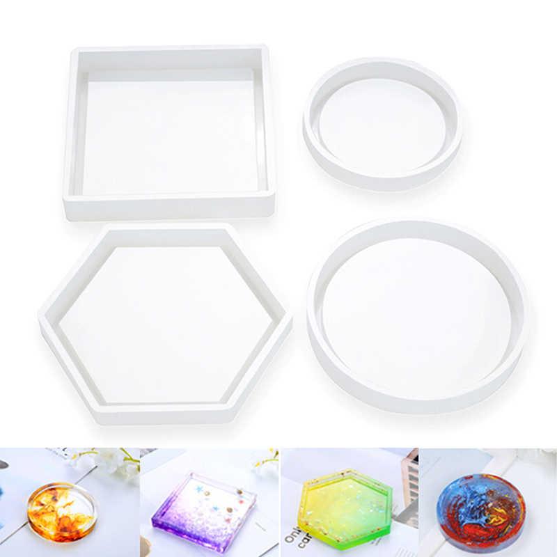 DIY Oval Tray Silicone Mold Coaster Tray Mold Storage Box Silicone Molds for Gypsum Concrete Coaster Crystal Epoxy Mould