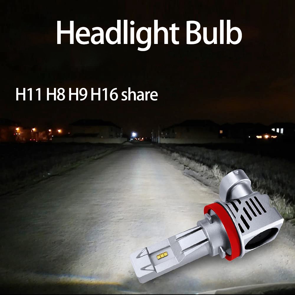 H11 H8 H9 H16 Bombillas de faros LED 12000Lm por juego 6500K Bombilla LED de faros inalámbricos de color blanco frío Paquete de 2