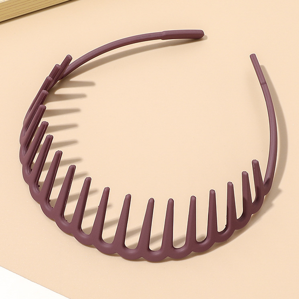 Rutschfeste Zick-Zack-Stirnbänder für Frauen und Mädchen, Haifischzähne, Kunststoff-Haarband, Zahnhaarkamm, Spitze, transparentes Stirnband: Rosa