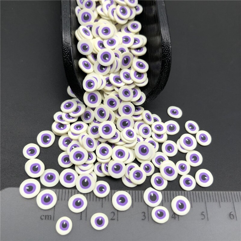 50g lilla øjne polymer ler drys til børn gør-det-selv, blødt ler til håndværk ler/neglekunst/scrapbog dekoration diy, håndværk fyldstof: 50g
