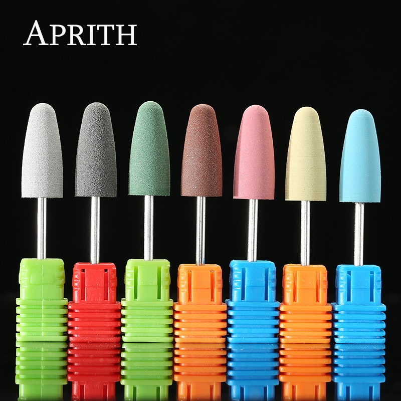 Aprith Rubber Silicon Carbide Nail Drill Bit Flexibele Polijstmachine Elektrische Nagelvijl Manicure Machine Nail Accessoires Nail Gereedschap