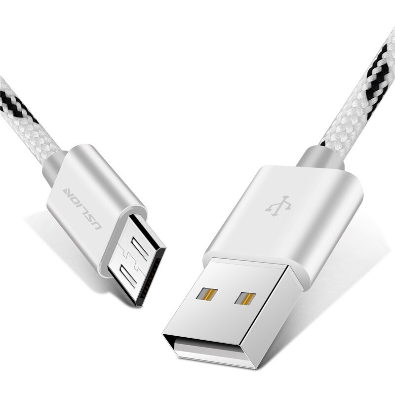 Cable Micro USB USLION para xiaomi xiomi redmi note 5 pro 4x, Cable USB de carga rápida, Cable de carga de datos para tableta, cargador Micro USB: Plata / 0.5m