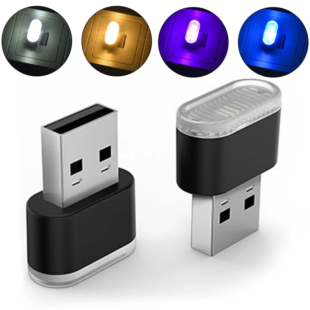 Usb ledet-billys auto interiør atmosfære lys dekorativ lampe nødbelysning pc auto fargerikt lys biltilbehør