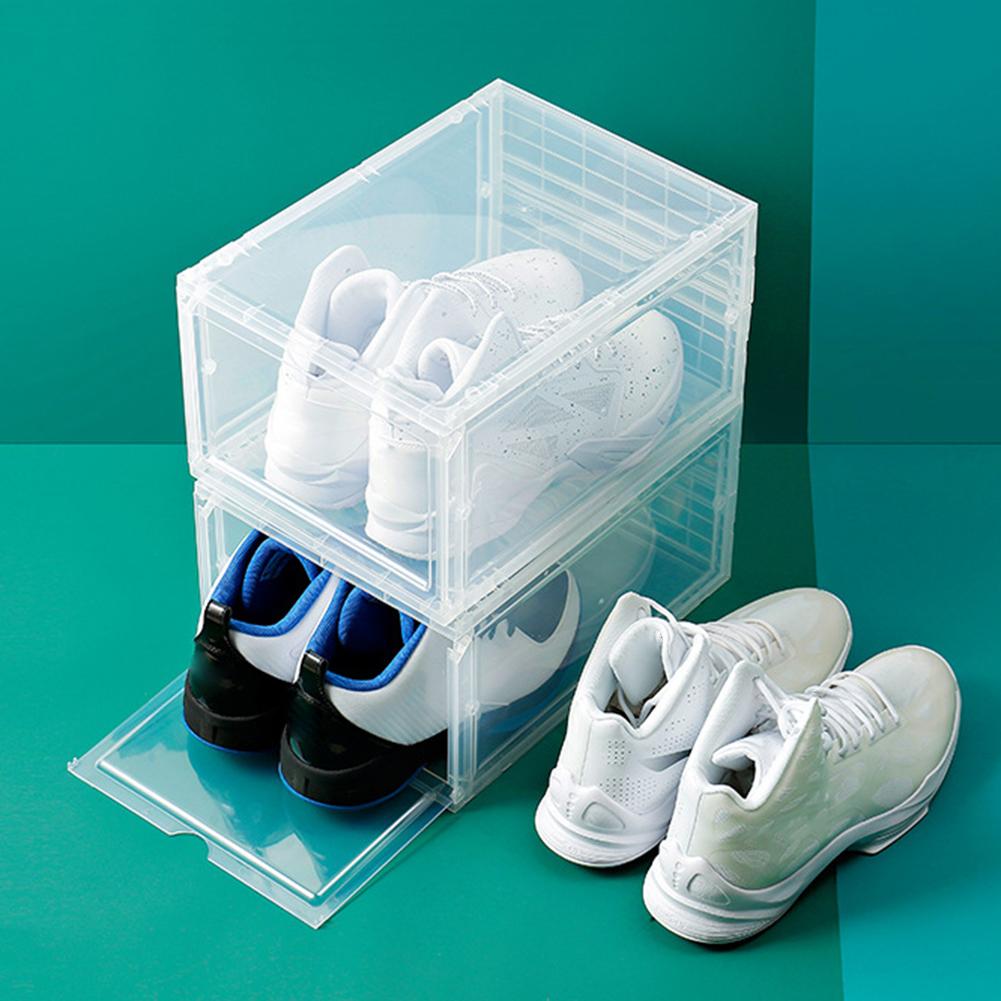 Plastic Schoenendoos Transparante Opbergdoos Lade Type Hoge Hak Schoenen Dozen Stapelbaar Clamshell Diy Schoenendoos Lade Case Organizer