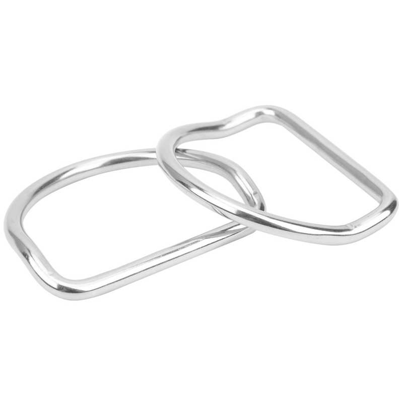 2Pcs Stainless Steel Scuba Diving Weight Belt Slide Keeper D Ring Webbing Harness Belt Retainer Stopper Diving BCD Accessories